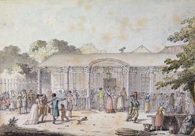 The Cafe Goddet, Boulevard du Temple, at the Time of the Consulat, 1799-1804 by Jacques Francois Joseph Swebach